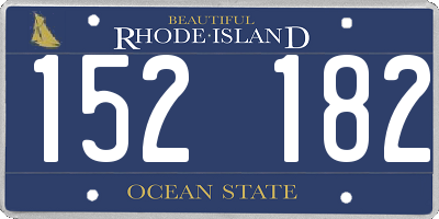 RI license plate 152182