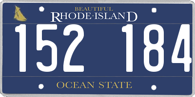 RI license plate 152184