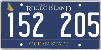 RI license plate 152205