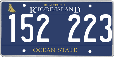 RI license plate 152223