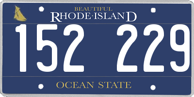 RI license plate 152229