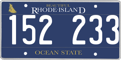 RI license plate 152233