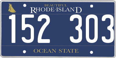 RI license plate 152303