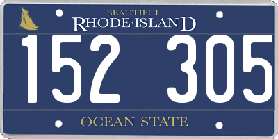 RI license plate 152305