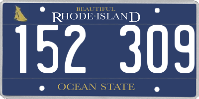 RI license plate 152309
