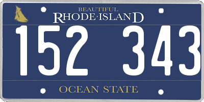 RI license plate 152343