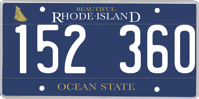 RI license plate 152360