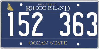 RI license plate 152363