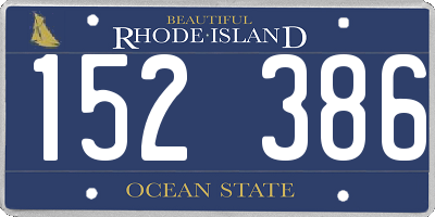 RI license plate 152386