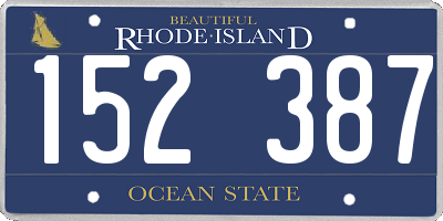 RI license plate 152387