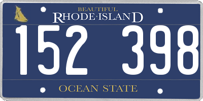 RI license plate 152398