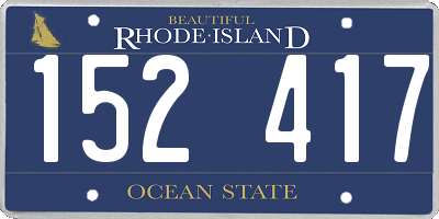 RI license plate 152417