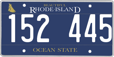 RI license plate 152445