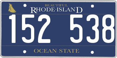 RI license plate 152538