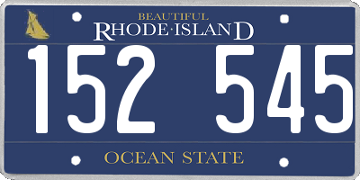 RI license plate 152545