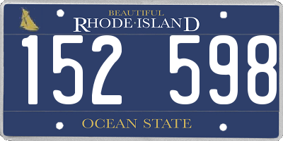 RI license plate 152598