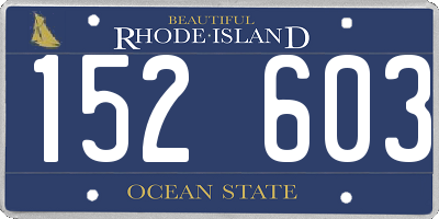 RI license plate 152603