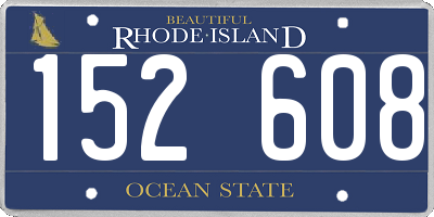 RI license plate 152608