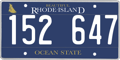RI license plate 152647