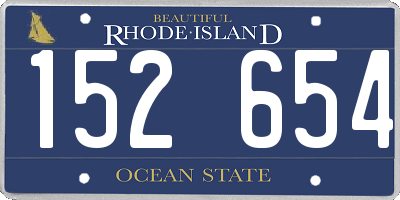 RI license plate 152654