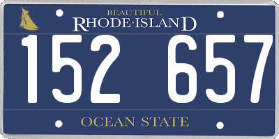 RI license plate 152657