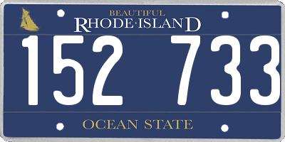 RI license plate 152733