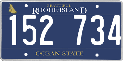 RI license plate 152734