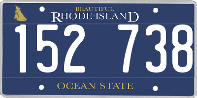 RI license plate 152738