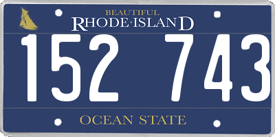 RI license plate 152743