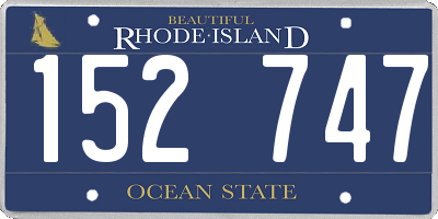 RI license plate 152747