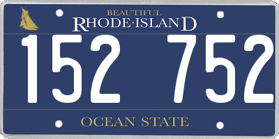 RI license plate 152752