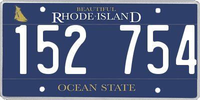 RI license plate 152754