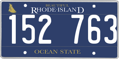 RI license plate 152763