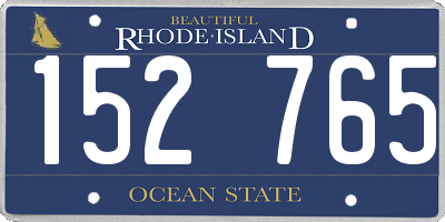 RI license plate 152765