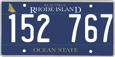RI license plate 152767
