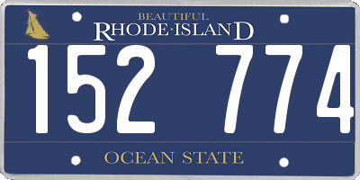RI license plate 152774
