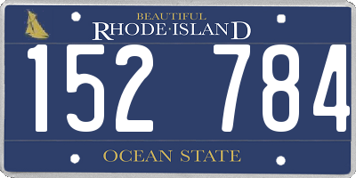 RI license plate 152784