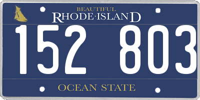 RI license plate 152803