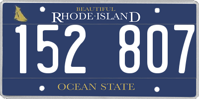 RI license plate 152807