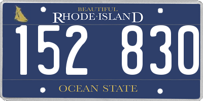 RI license plate 152830