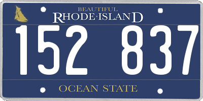 RI license plate 152837
