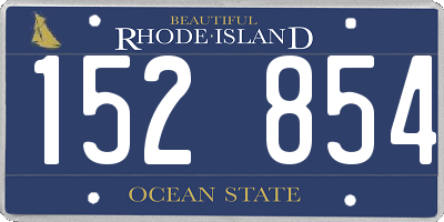 RI license plate 152854