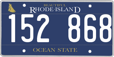 RI license plate 152868