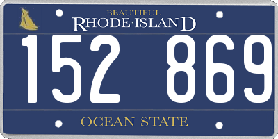 RI license plate 152869
