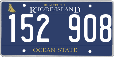 RI license plate 152908