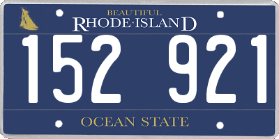 RI license plate 152921