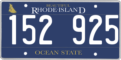 RI license plate 152925