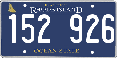 RI license plate 152926