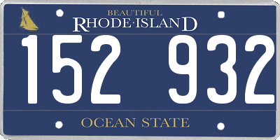 RI license plate 152932