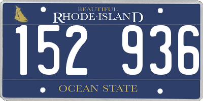 RI license plate 152936